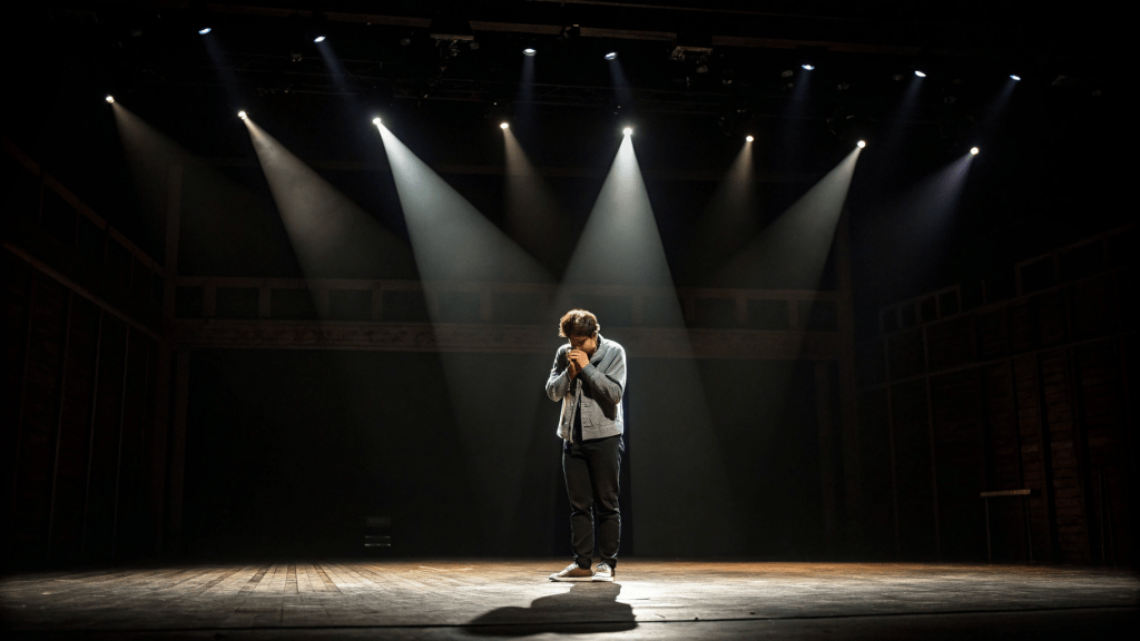 Exploring your inner compass 3 a performer in the spotlight looking uncomfortable