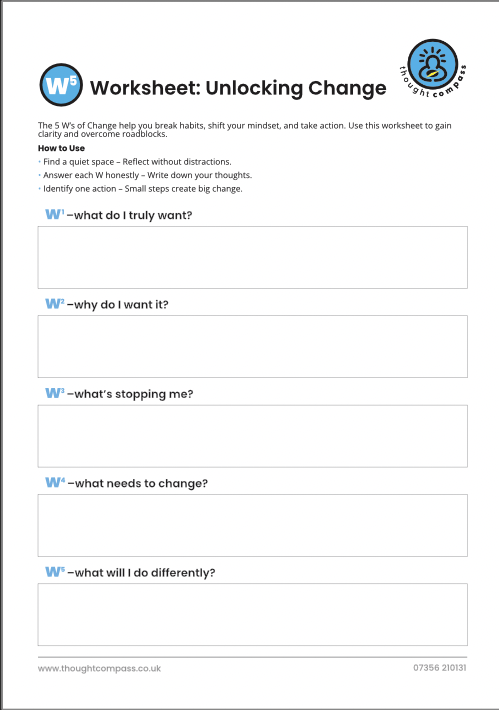 w5 worsheet preview - tools for change