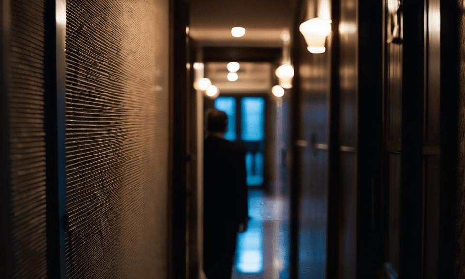 someone in a dark corridor choosing which way to turn